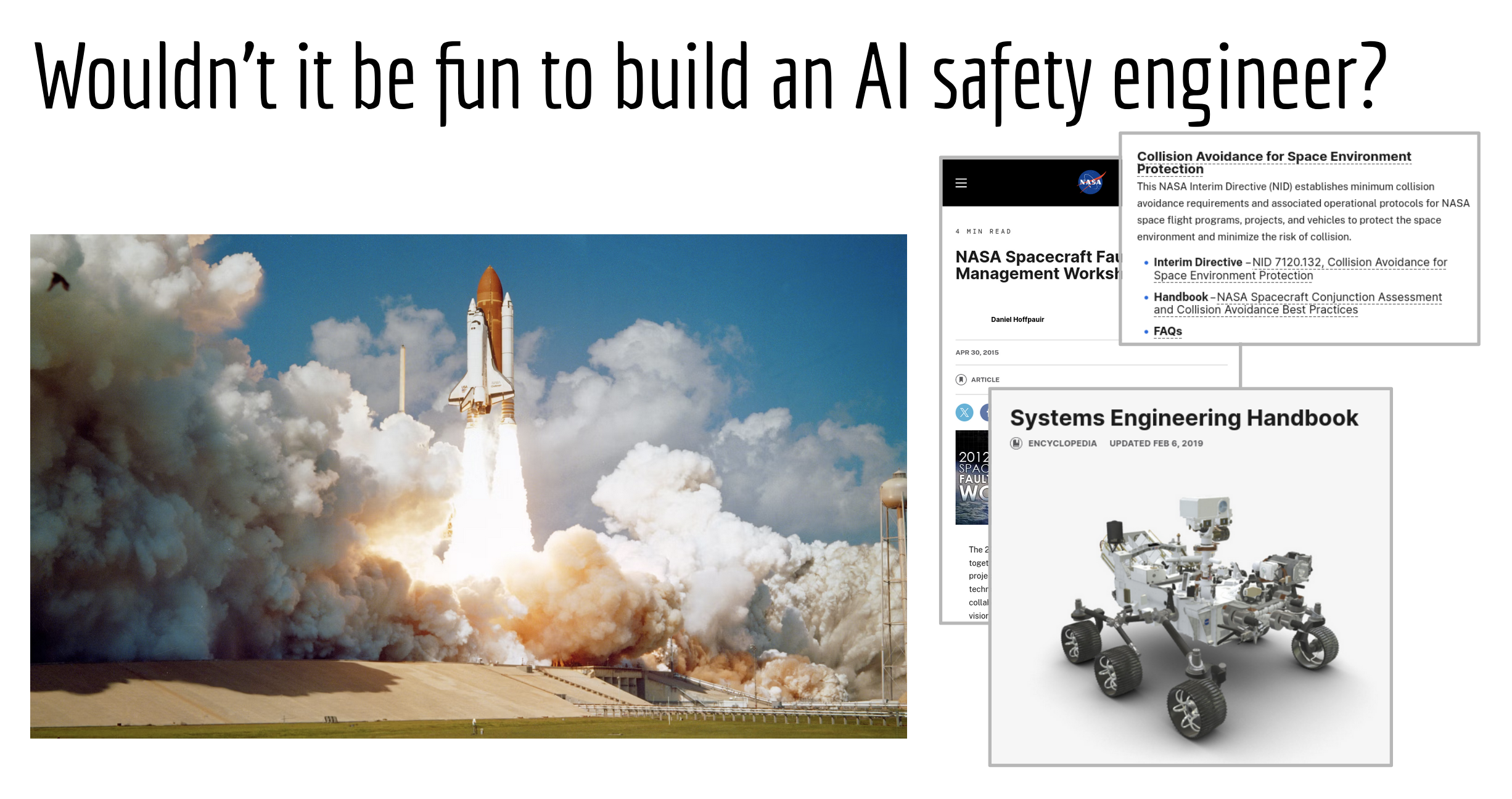 Presentation: Wouldn't it be fun to build an AI safety engineer?